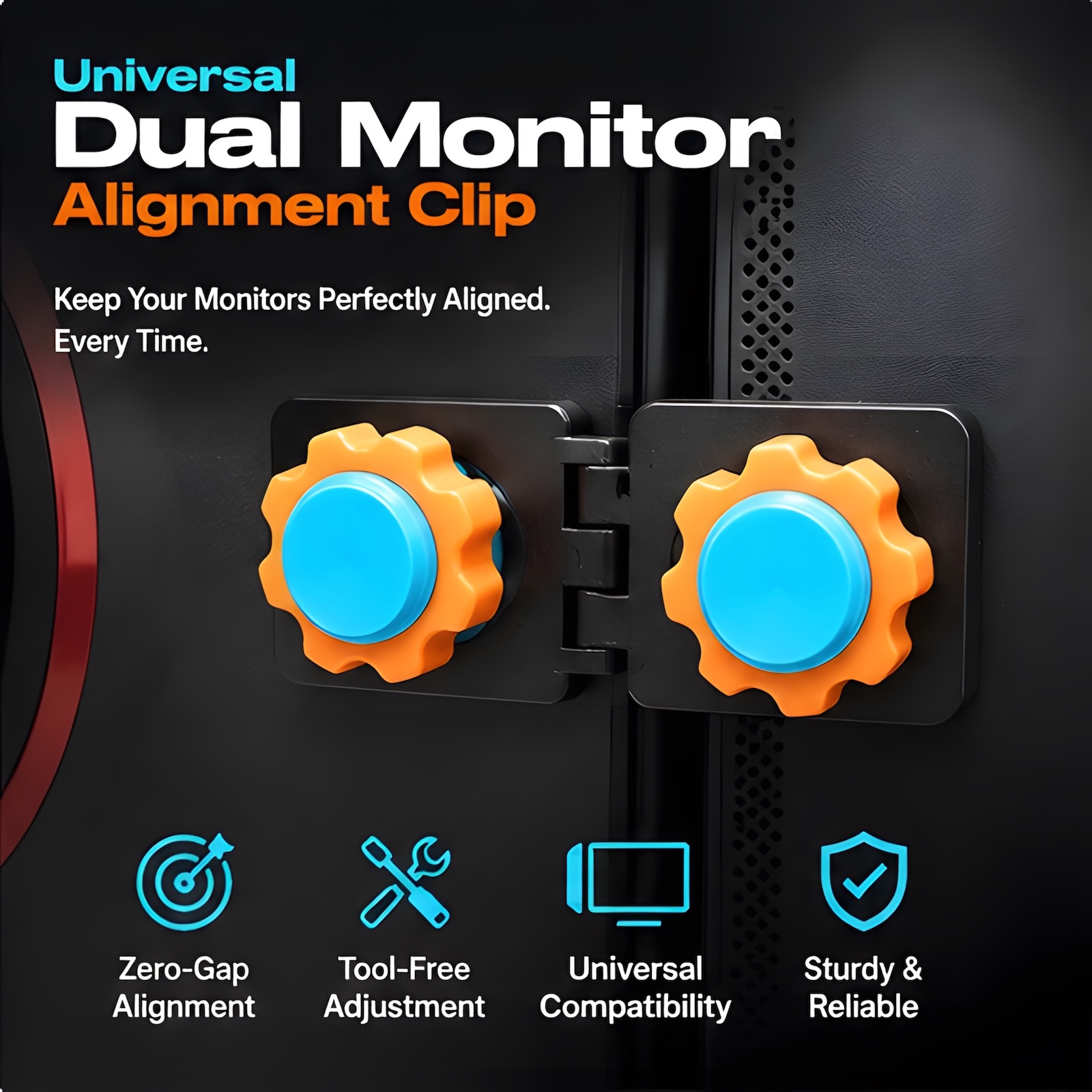 Screen Alignment Tool - Clip d'alignement universel pour double écran,